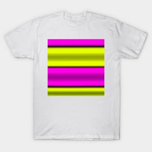 Pink & Yellow  Horizontal Stripes T-Shirt